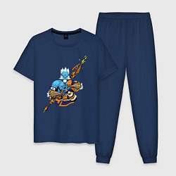 Пижама хлопковая мужская Phantom lancer art, цвет: тёмно-синий