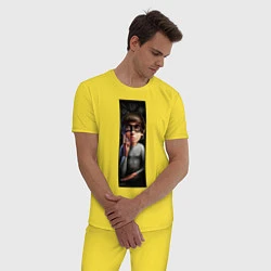 Пижама хлопковая мужская Howard, цвет: желтый — фото 2