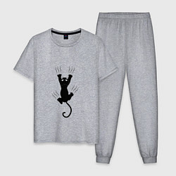 Пижама хлопковая мужская Котик Z, цвет: меланж