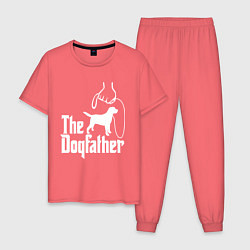Пижама хлопковая мужская The Dogfather - пародия, цвет: коралловый