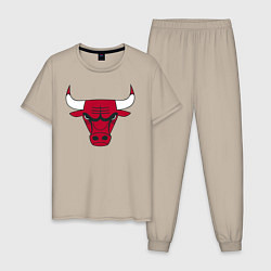 Пижама хлопковая мужская Chicago Bulls, цвет: миндальный