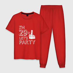 Пижама хлопковая мужская 30 - Давайте веселиться, цвет: красный