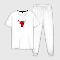 Пижама хлопковая мужская CHICAGO BULLS, цвет: белый