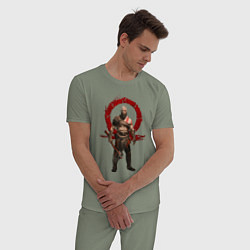 Пижама хлопковая мужская GOD OF WAR, цвет: авокадо — фото 2