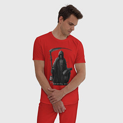 Пижама хлопковая мужская Memento mori, цвет: красный — фото 2