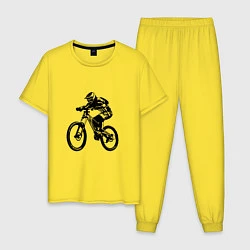 Пижама хлопковая мужская Велоспорт Z, цвет: желтый