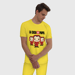 Пижама хлопковая мужская La Casa de Papel Z, цвет: желтый — фото 2