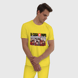 Пижама хлопковая мужская La Casa de Papel Z, цвет: желтый — фото 2
