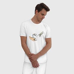 Пижама хлопковая мужская Сотворение Адама - Бумага, цвет: белый — фото 2
