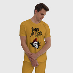 Пижама хлопковая мужская Punks not dead, цвет: горчичный — фото 2