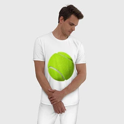 Пижама хлопковая мужская Теннис, цвет: белый — фото 2