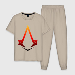 Пижама хлопковая мужская Assassins Creed, цвет: миндальный