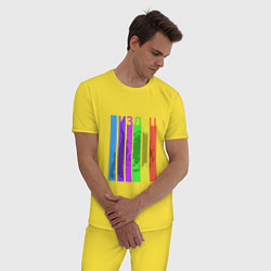 Пижама хлопковая мужская Пиз*ец, цвет: желтый — фото 2