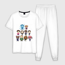 Пижама хлопковая мужская Академия Амбрелла Персонажи Z, цвет: белый