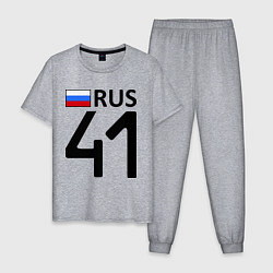 Пижама хлопковая мужская RUS 41, цвет: меланж