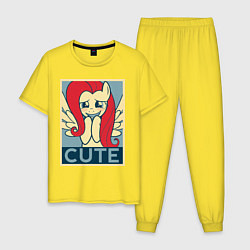 Пижама хлопковая мужская Fluttershy cute, цвет: желтый