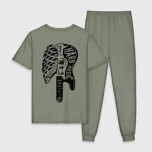 Мужская пижама Hard rock / Авокадо – фото 2