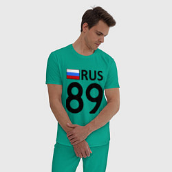 Пижама хлопковая мужская RUS 89, цвет: зеленый — фото 2