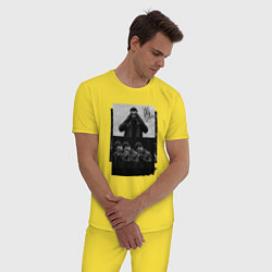Пижама хлопковая мужская Jony, цвет: желтый — фото 2