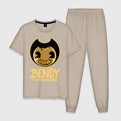 Пижама хлопковая мужская Bendy And The Ink Machine, цвет: миндальный