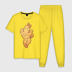 Пижама хлопковая мужская Весёлый имбирь, цвет: желтый