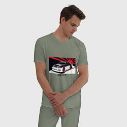 Пижама хлопковая мужская Дрифт, цвет: авокадо — фото 2