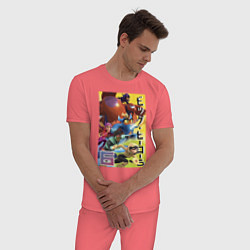 Пижама хлопковая мужская Big Hero 6, цвет: коралловый — фото 2