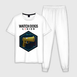 Пижама хлопковая мужская Watch Dogs Legion, цвет: белый