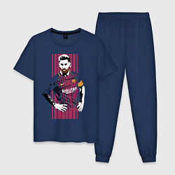 Пижама хлопковая мужская Barcelona FC, цвет: тёмно-синий