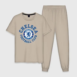 Пижама хлопковая мужская Chelsea FC, цвет: миндальный