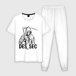 Пижама хлопковая мужская Watch dogs Des Sec Z, цвет: белый