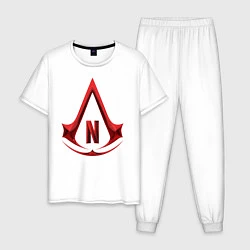 Пижама хлопковая мужская Assassins Creed Netflix, цвет: белый