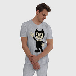 Пижама хлопковая мужская Bendy And The Ink Machine, цвет: меланж — фото 2