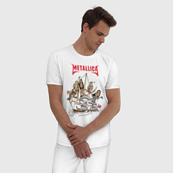 Пижама хлопковая мужская Metallica, цвет: белый — фото 2