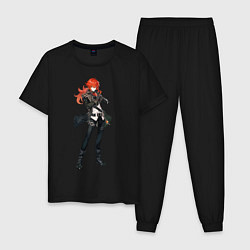 Пижама хлопковая мужская Дилюк Genshin Impact, цвет: черный