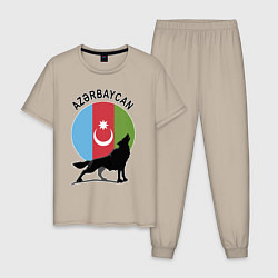 Пижама хлопковая мужская Азербайджан, цвет: миндальный