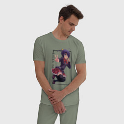 Пижама хлопковая мужская Рикка Таканаси Чудачества любви не помеха!, цвет: авокадо — фото 2