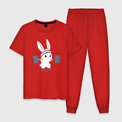 Пижама хлопковая мужская Физкульт - привет!, цвет: красный