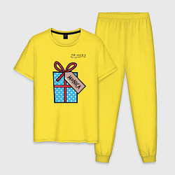 Пижама хлопковая мужская Friends Подарок Monica, цвет: желтый