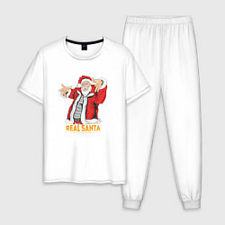 Пижама хлопковая мужская ReaL SANTA, цвет: белый