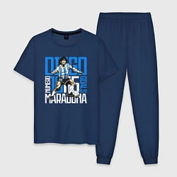 Пижама хлопковая мужская 10 Diego Maradona, цвет: тёмно-синий