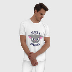 Пижама хлопковая мужская Злюка и вредина, цвет: белый — фото 2