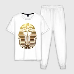 Пижама хлопковая мужская Тутанхамон, цвет: белый