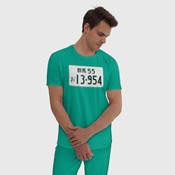 Пижама хлопковая мужская Initial D Номер, цвет: зеленый — фото 2