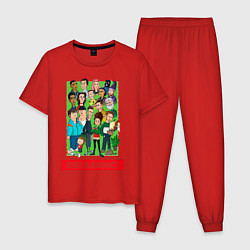 Пижама хлопковая мужская Brassic Art Голяк, цвет: красный