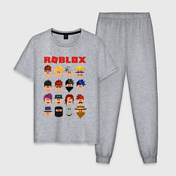 Пижама хлопковая мужская ROBLOX, цвет: меланж