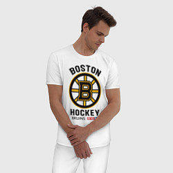 Пижама хлопковая мужская BOSTON BRUINS NHL, цвет: белый — фото 2