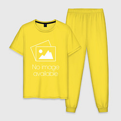 Пижама хлопковая мужская Изображение Отсутствует, цвет: желтый
