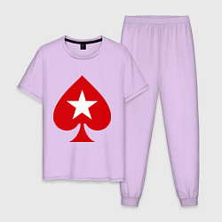 Пижама хлопковая мужская Покер Пики Poker Stars, цвет: лаванда