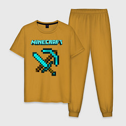 Пижама хлопковая мужская Minecraft, цвет: горчичный